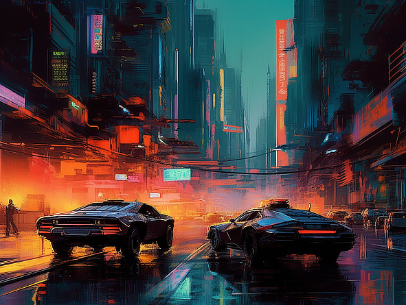 a car driving on a street