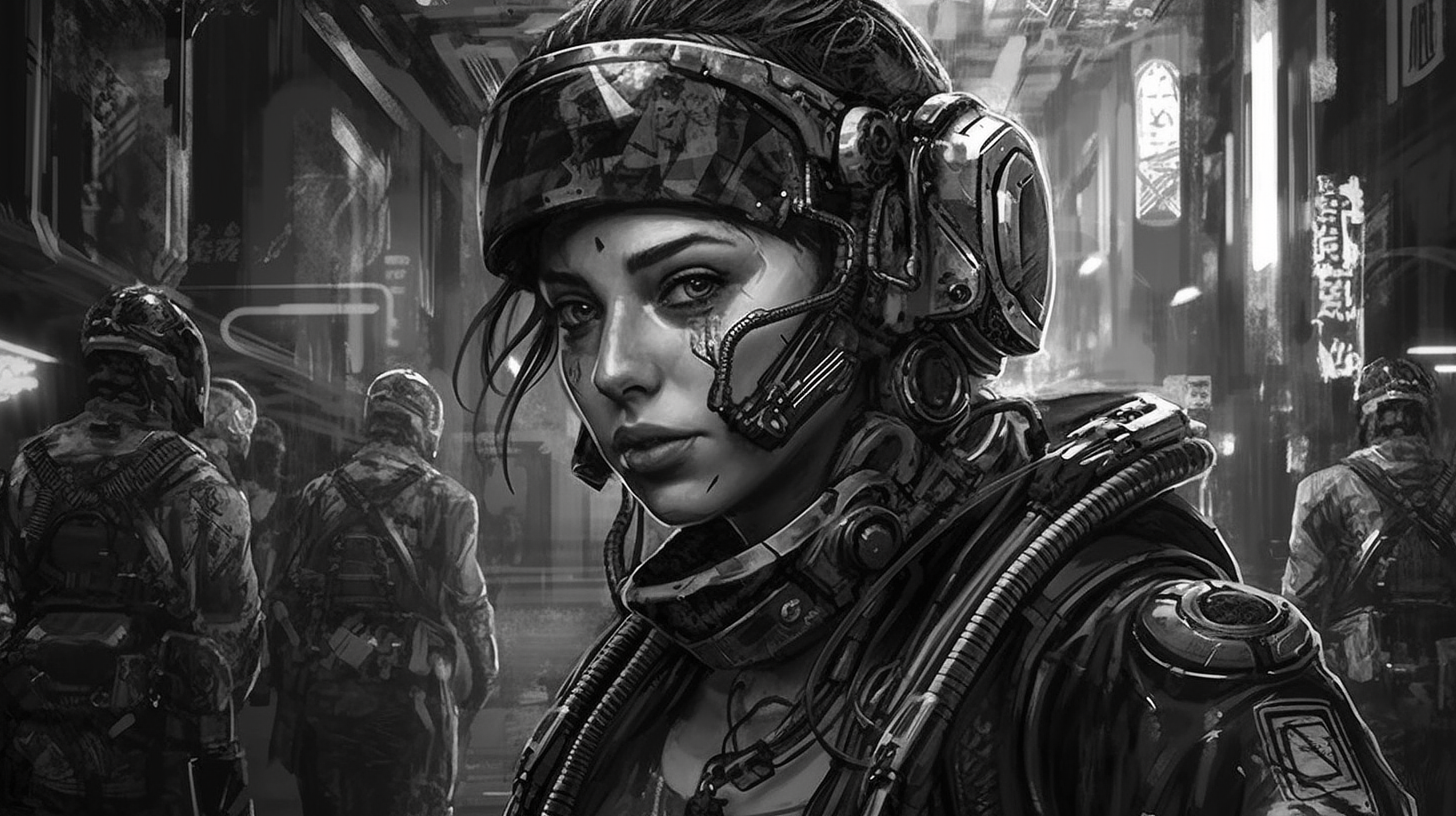 a woman wearing a helmet and headphones