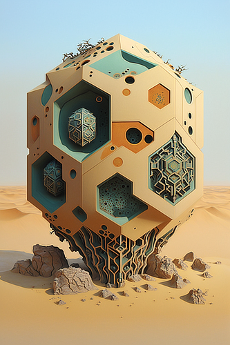 a large cube shaped object with holes and holes in it