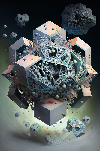 a computer generated artwork of a cube