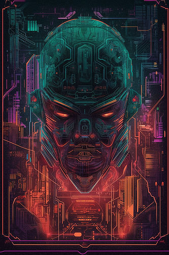 a digital art of a robot