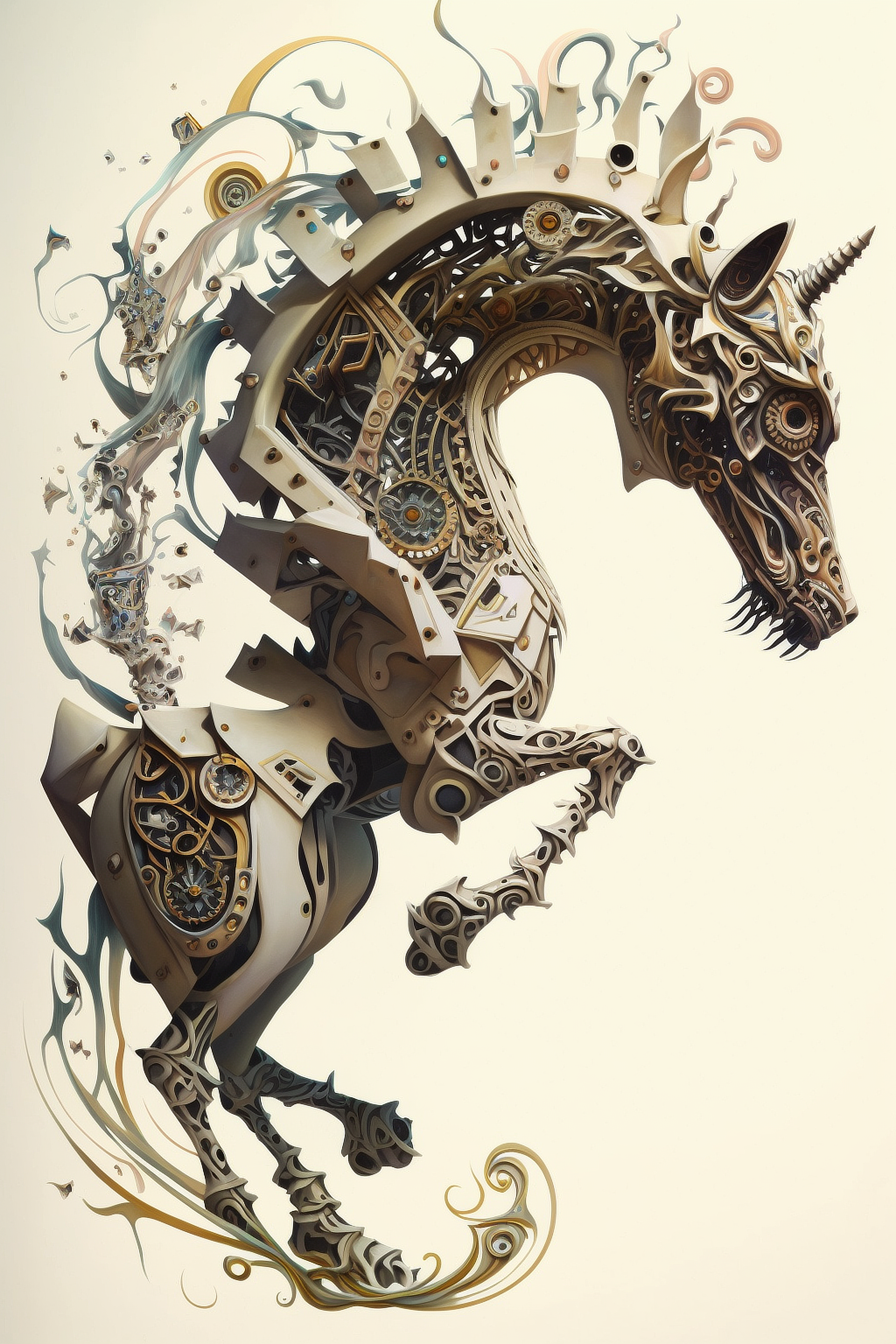 a horse made of metal