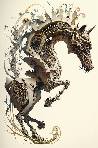 a horse made of metal