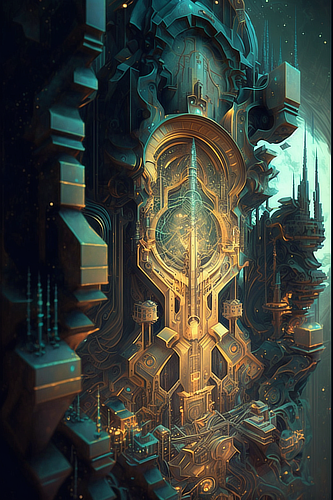 a computer generated artwork of a building