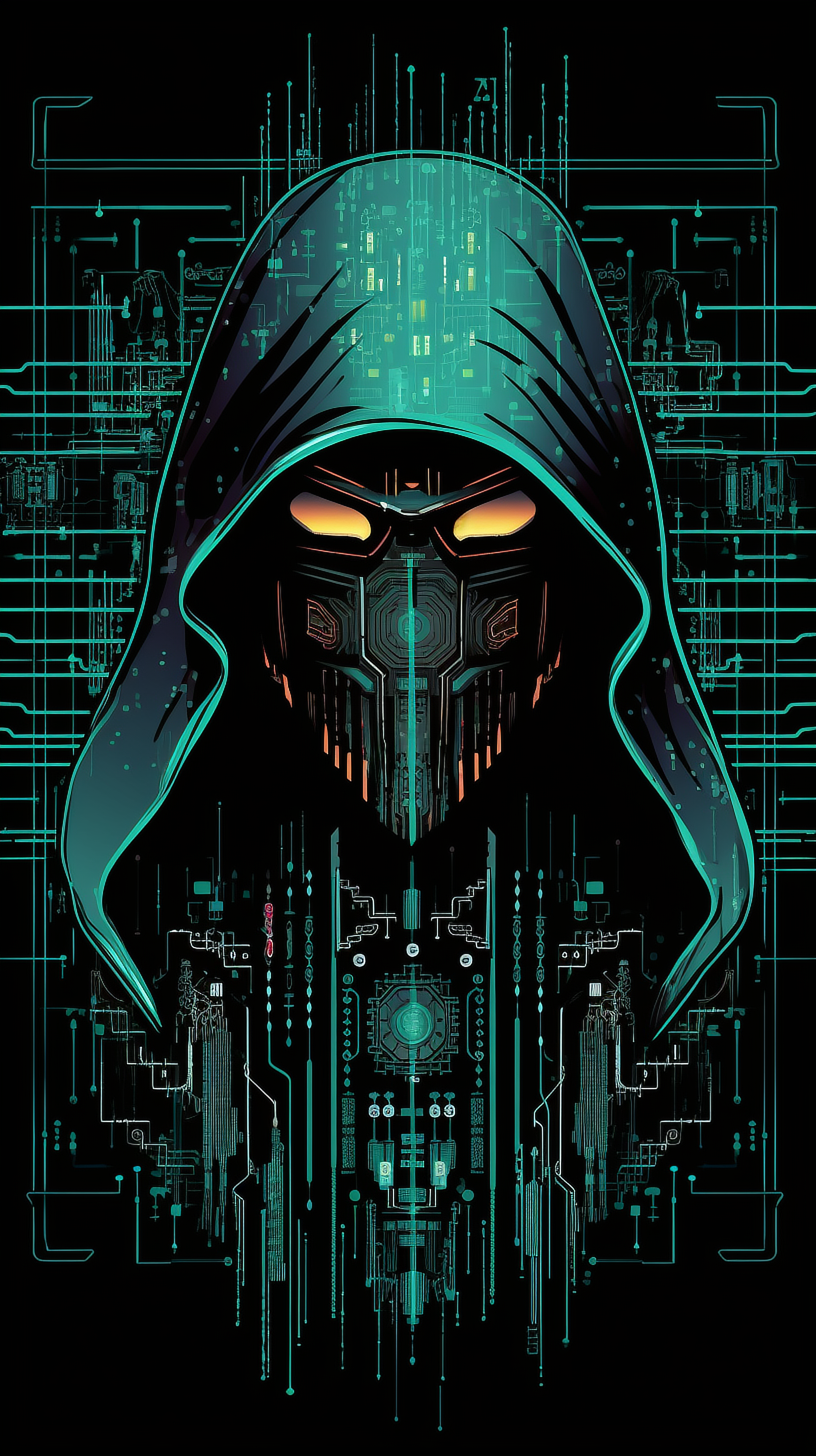 a digital art of a mask