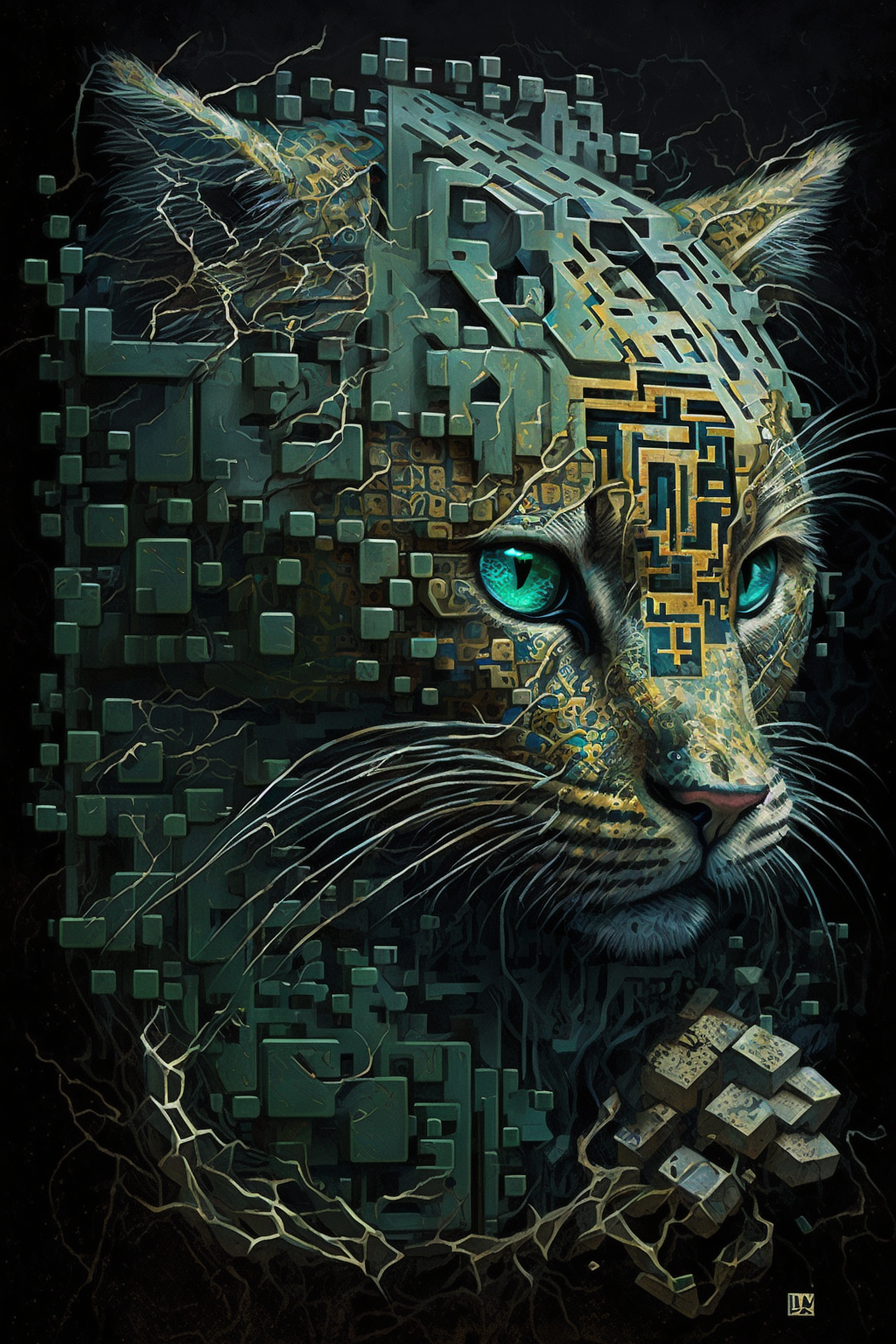 a digital art of a tiger