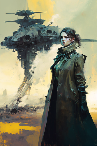 a woman in a trench coat