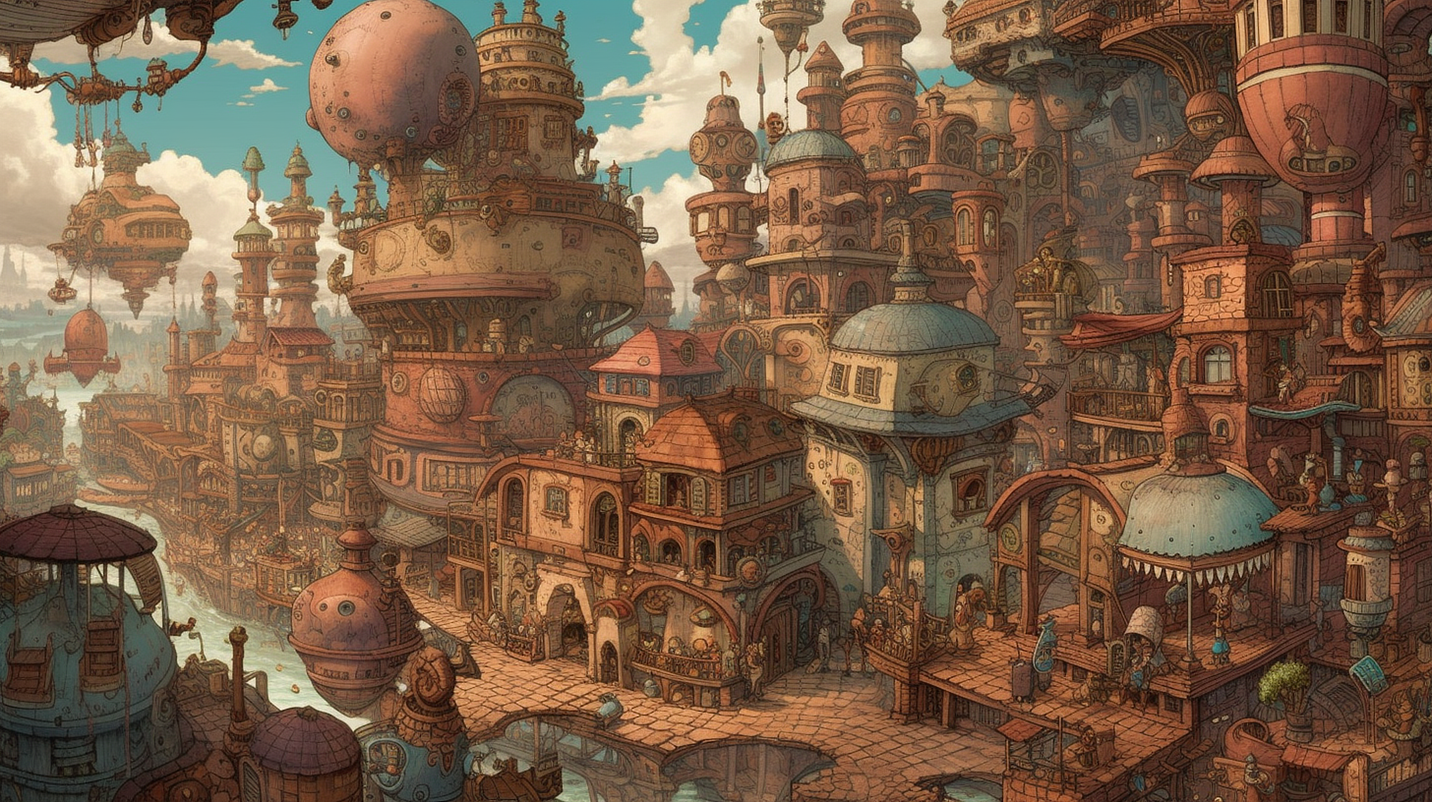 a cartoon of a fantasy city