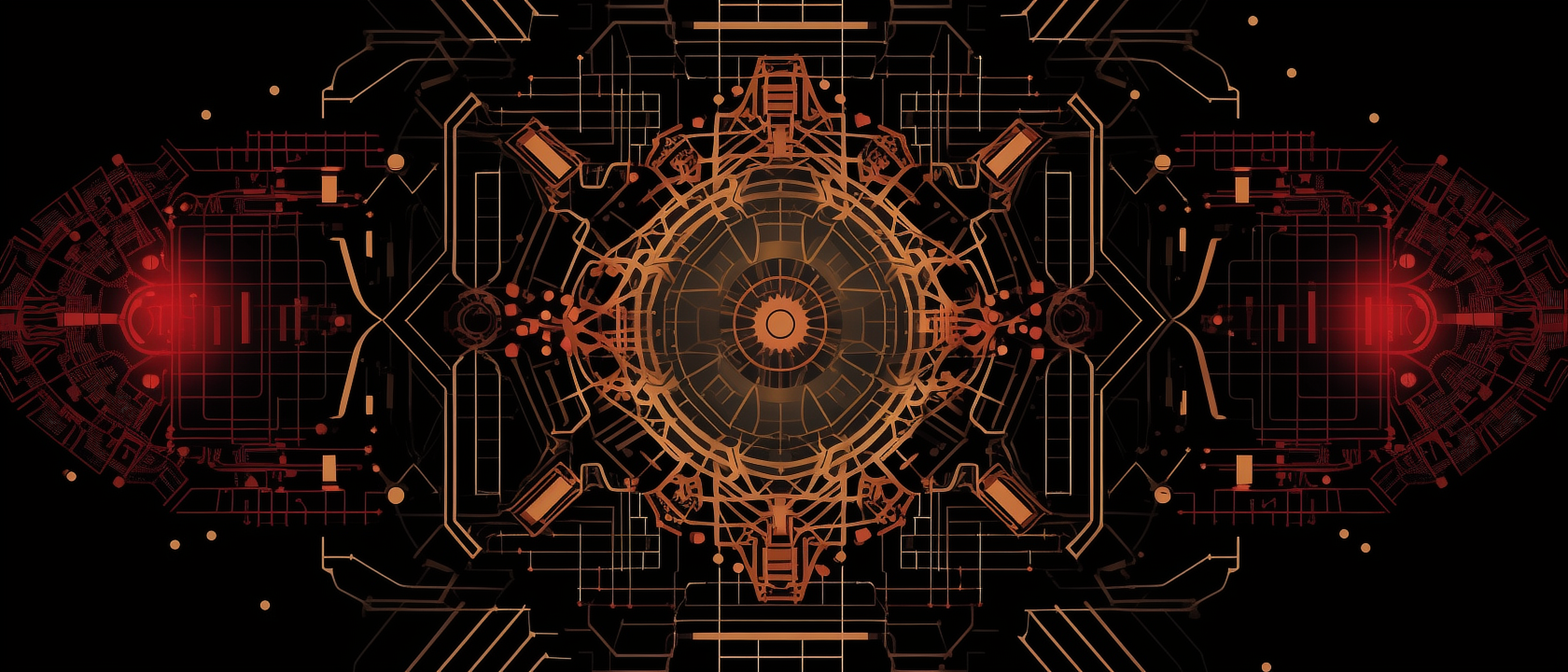 a circular pattern with lines and dots