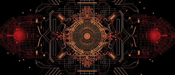 a circular pattern with lines and dots