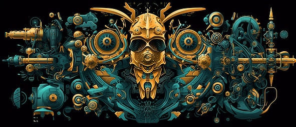 a yellow and blue robot