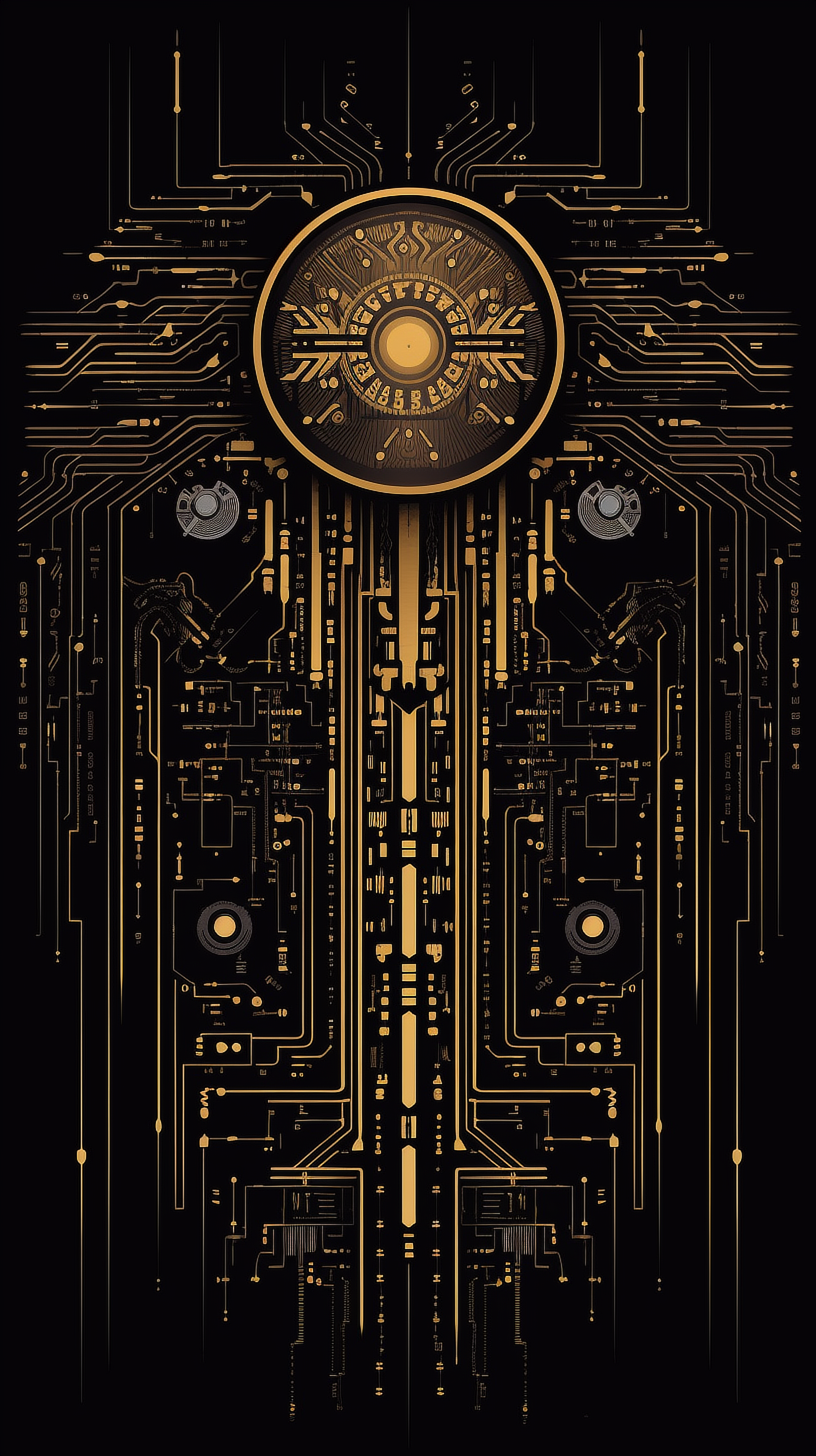 a black and gold circuit board