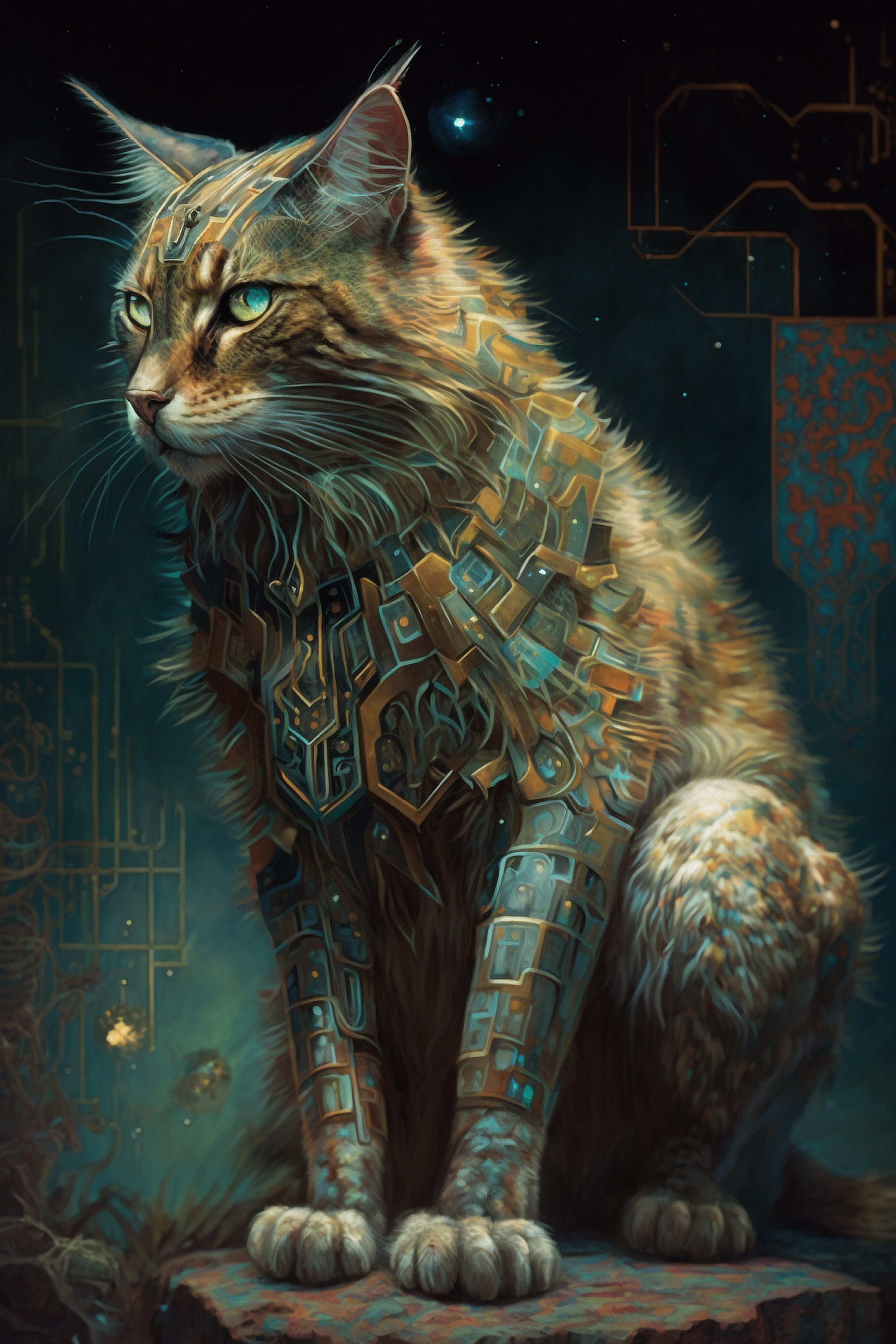 a cat with a robot design