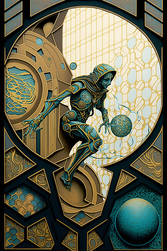 a artwork of a person in a garment