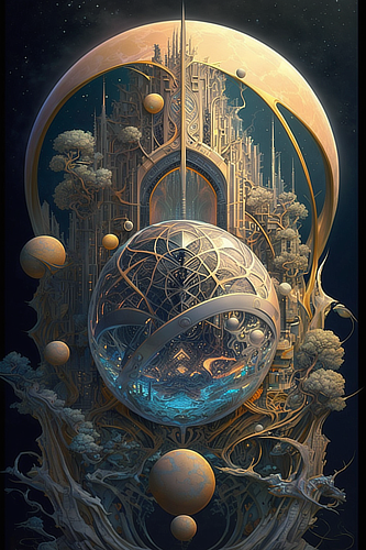 a computer generated artwork of a fantasy landscape