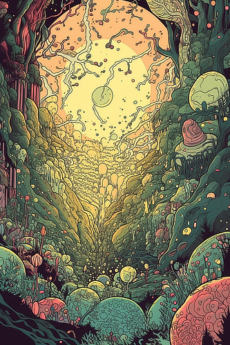 a cartoon of a forest