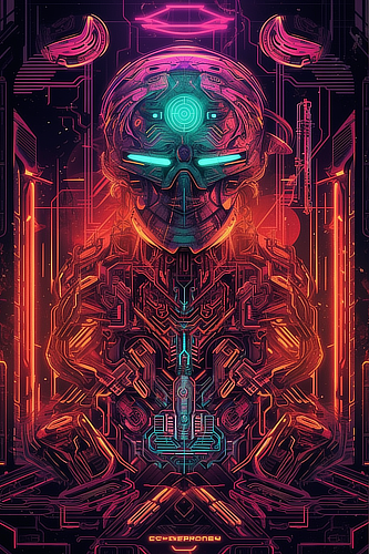 a digital art of a robot