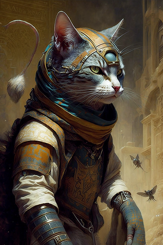 a cat wearing a garment