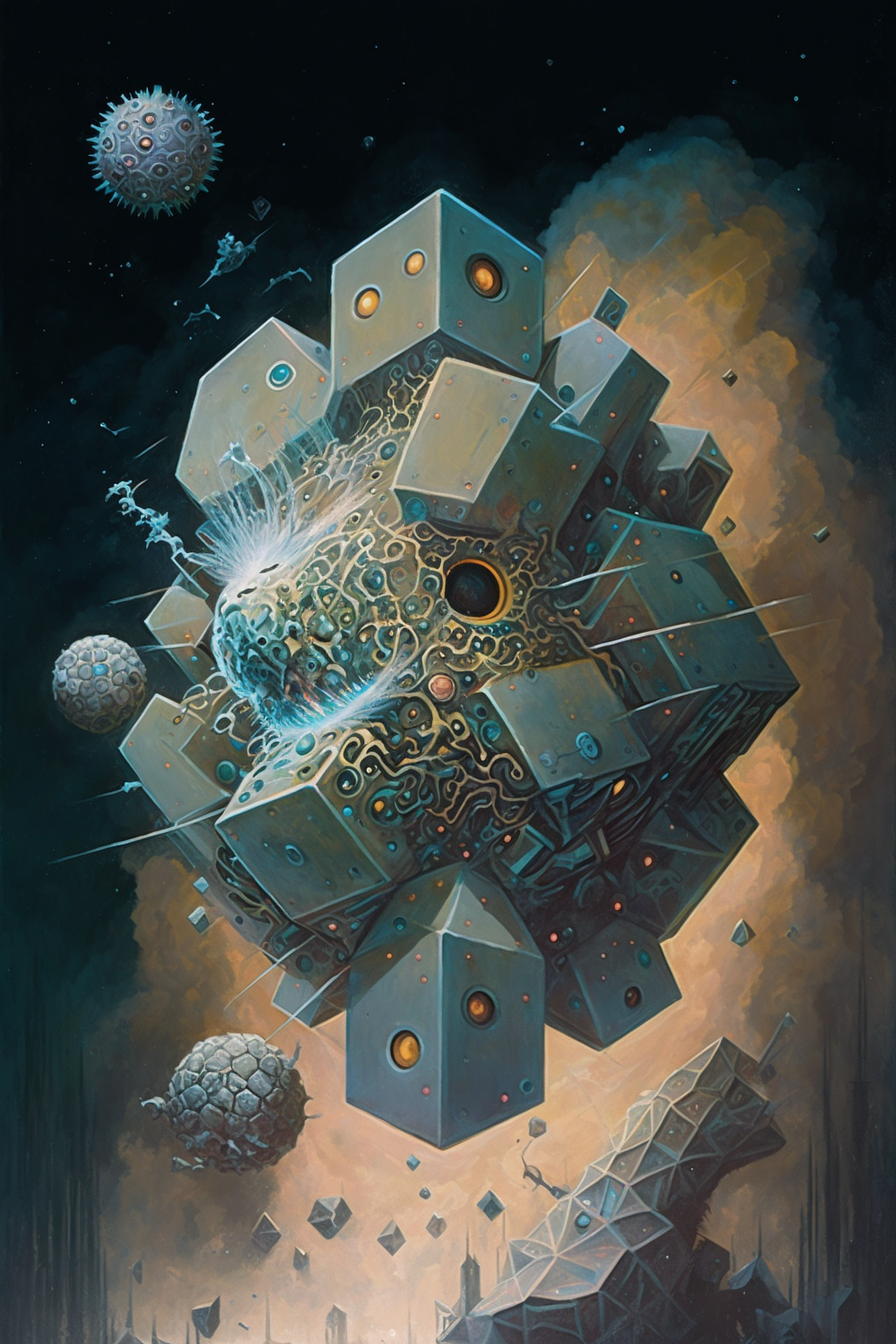 a artwork of a cube with a hole in the middle