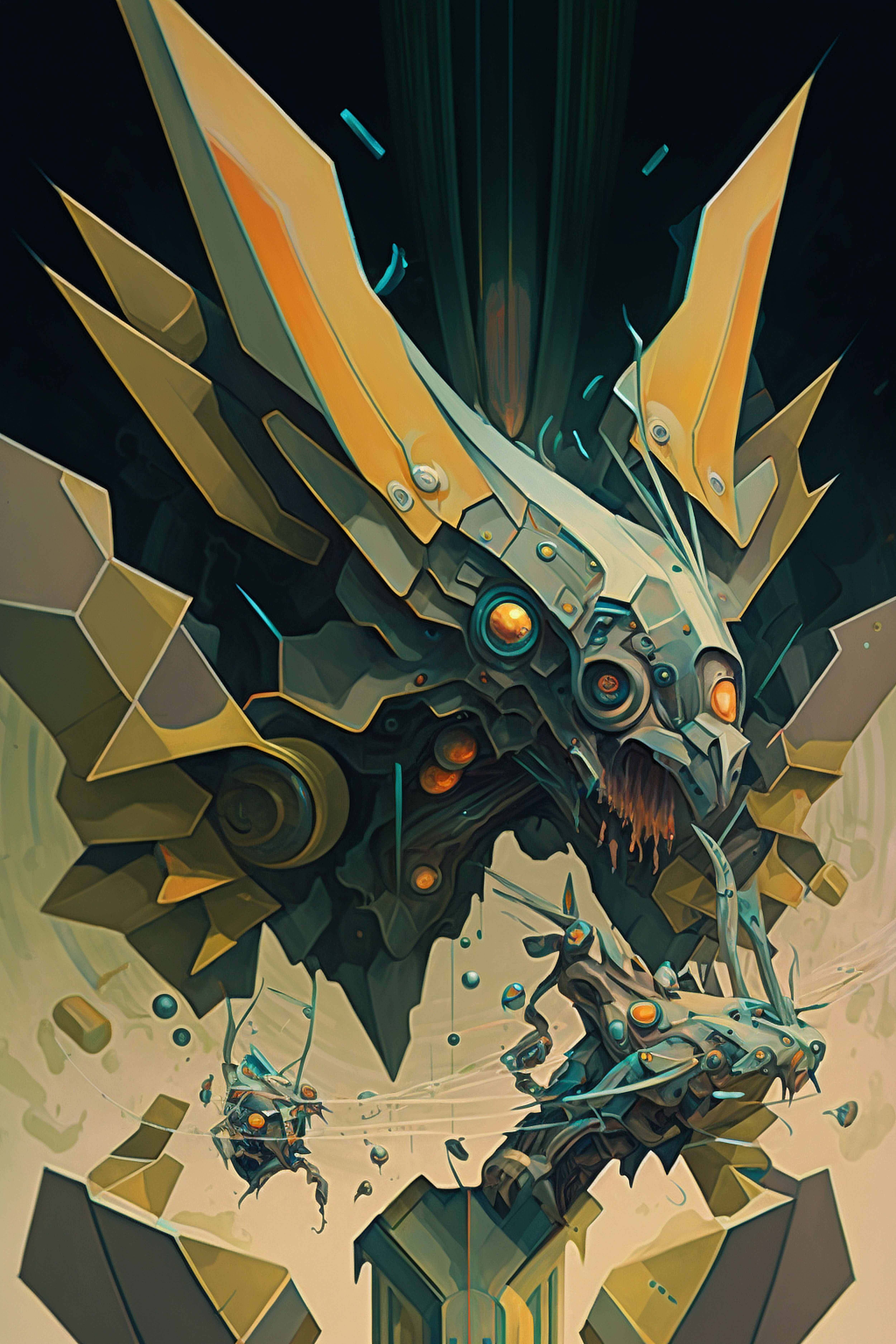 a bird with wings and a bird head