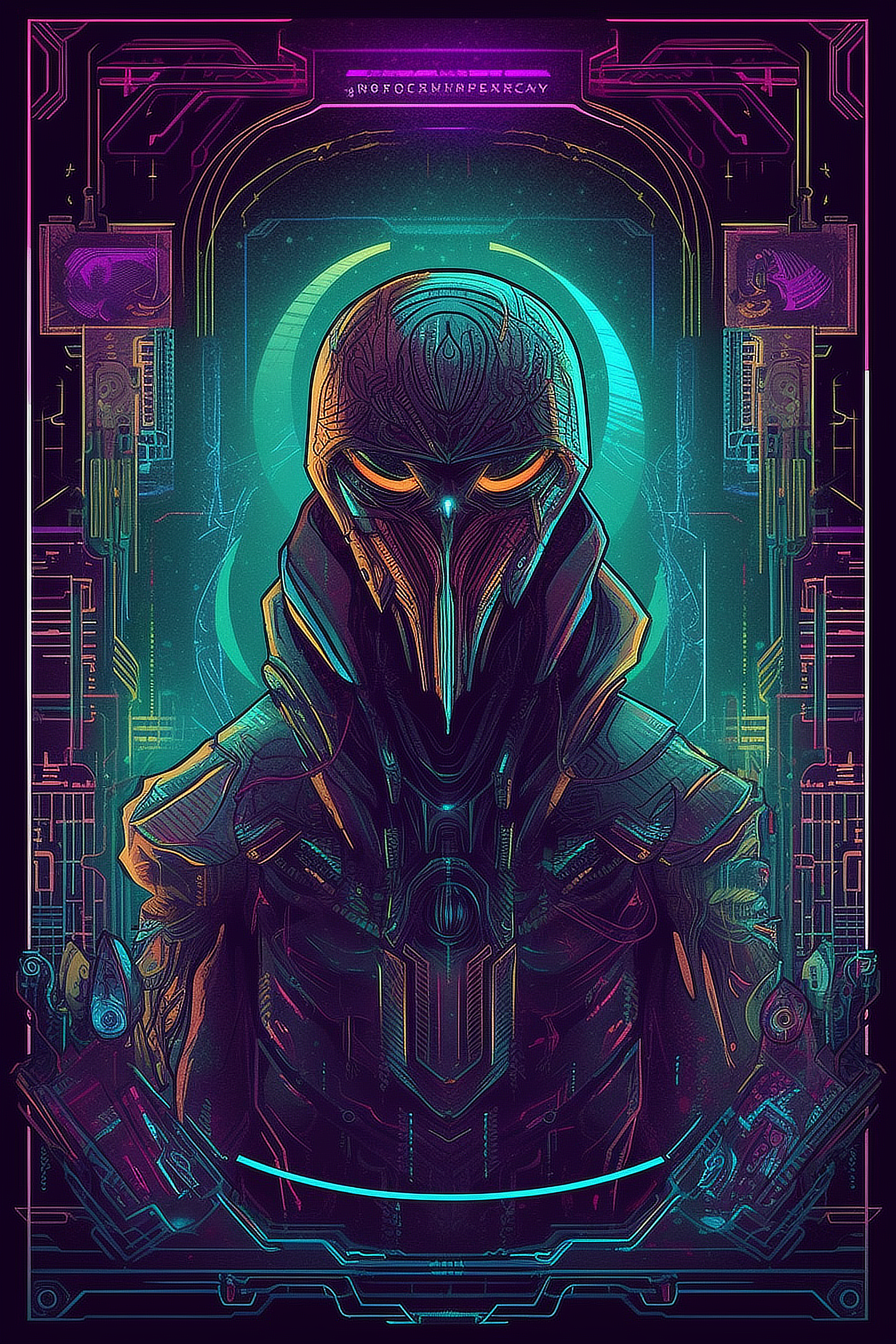 a poster of a person wearing a mask