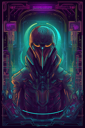 a poster of a person wearing a mask