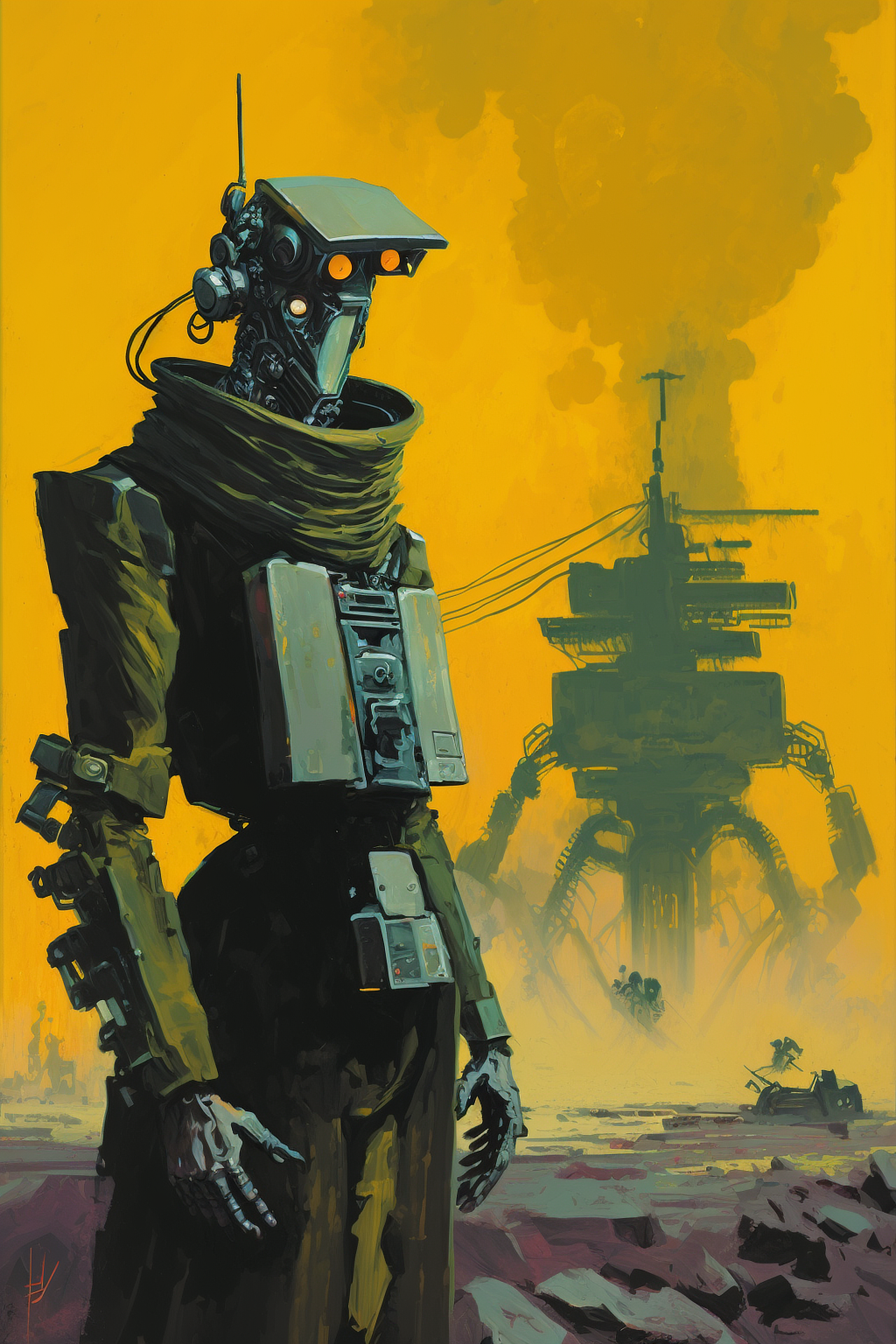 a robot with a large machine and a large machine