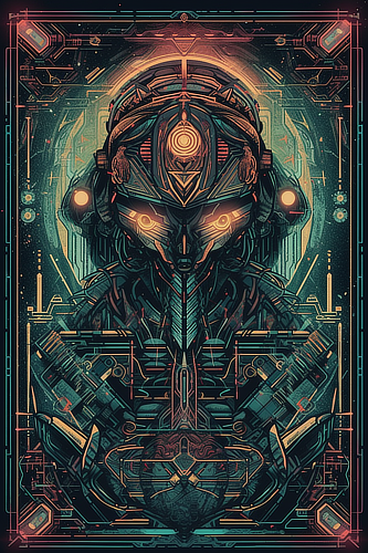 a poster of a robot
