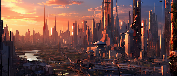 a city with many tall buildings