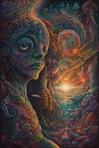 a colorful artwork of a person