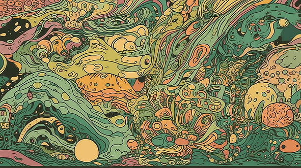 a colorful art with swirls