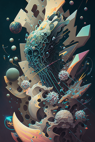 a digital art of a jellyfish