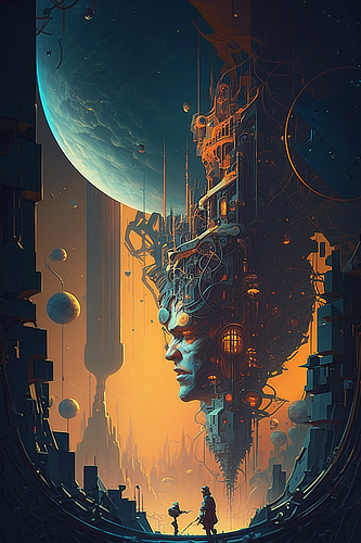 a digital art of a man's face