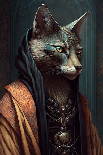 a cat wearing a garment