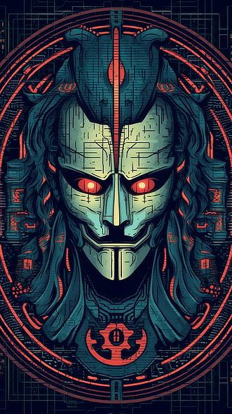 a digital art of a robot