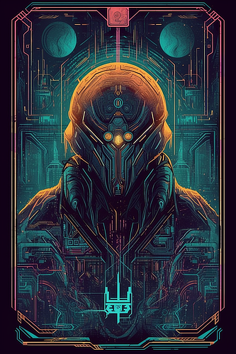 a poster of a robot