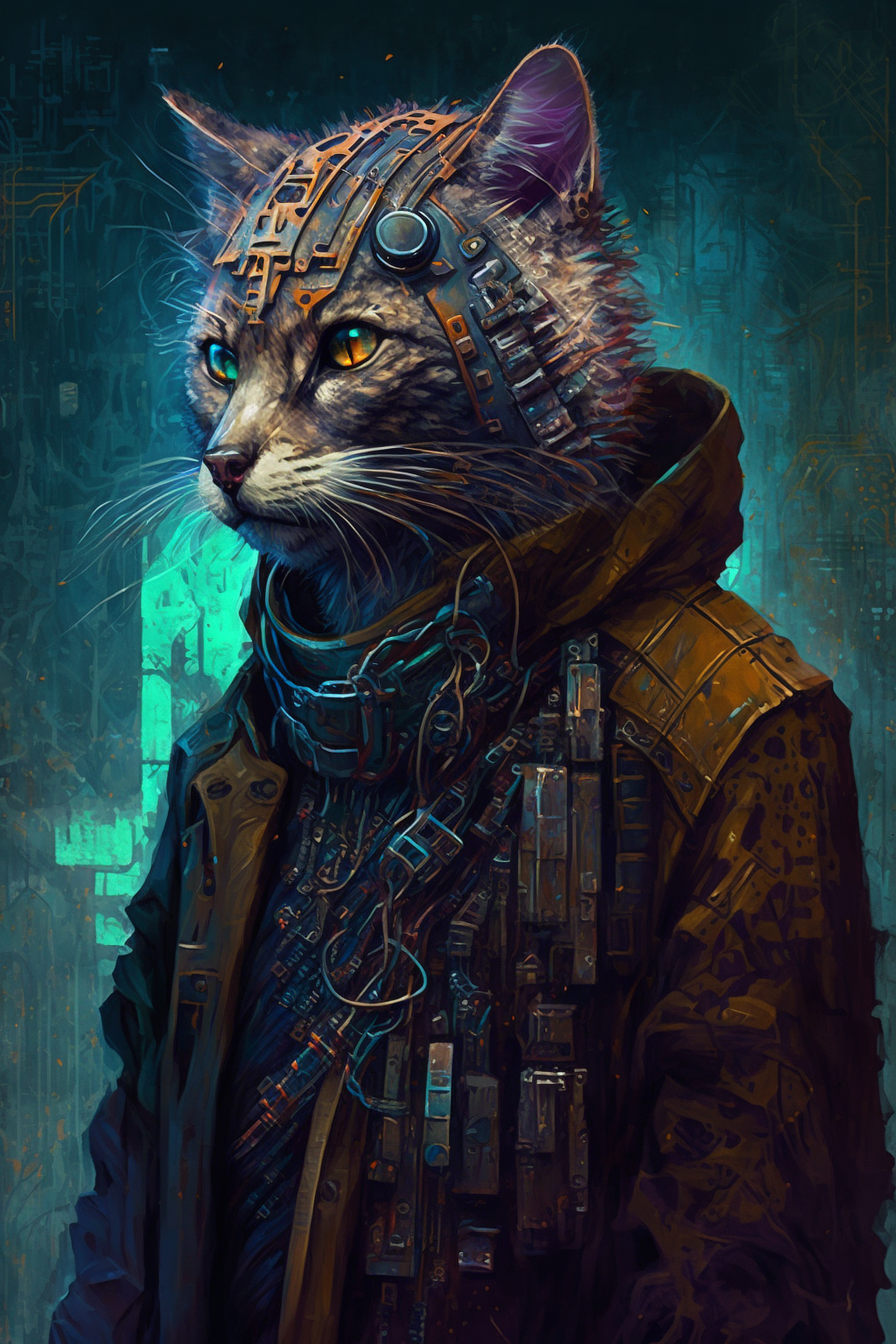 a cat wearing a garment