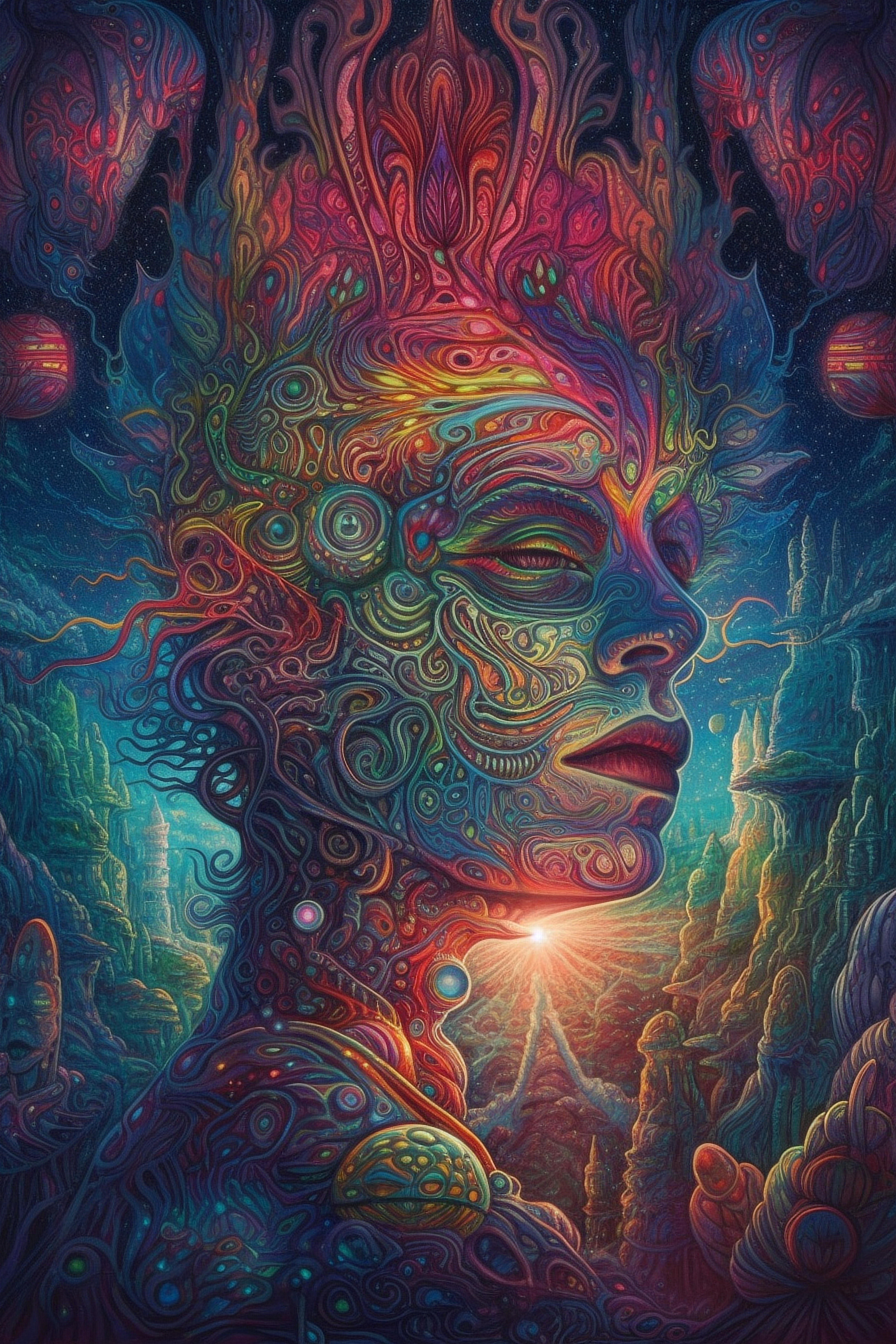 a colorful artwork of a woman