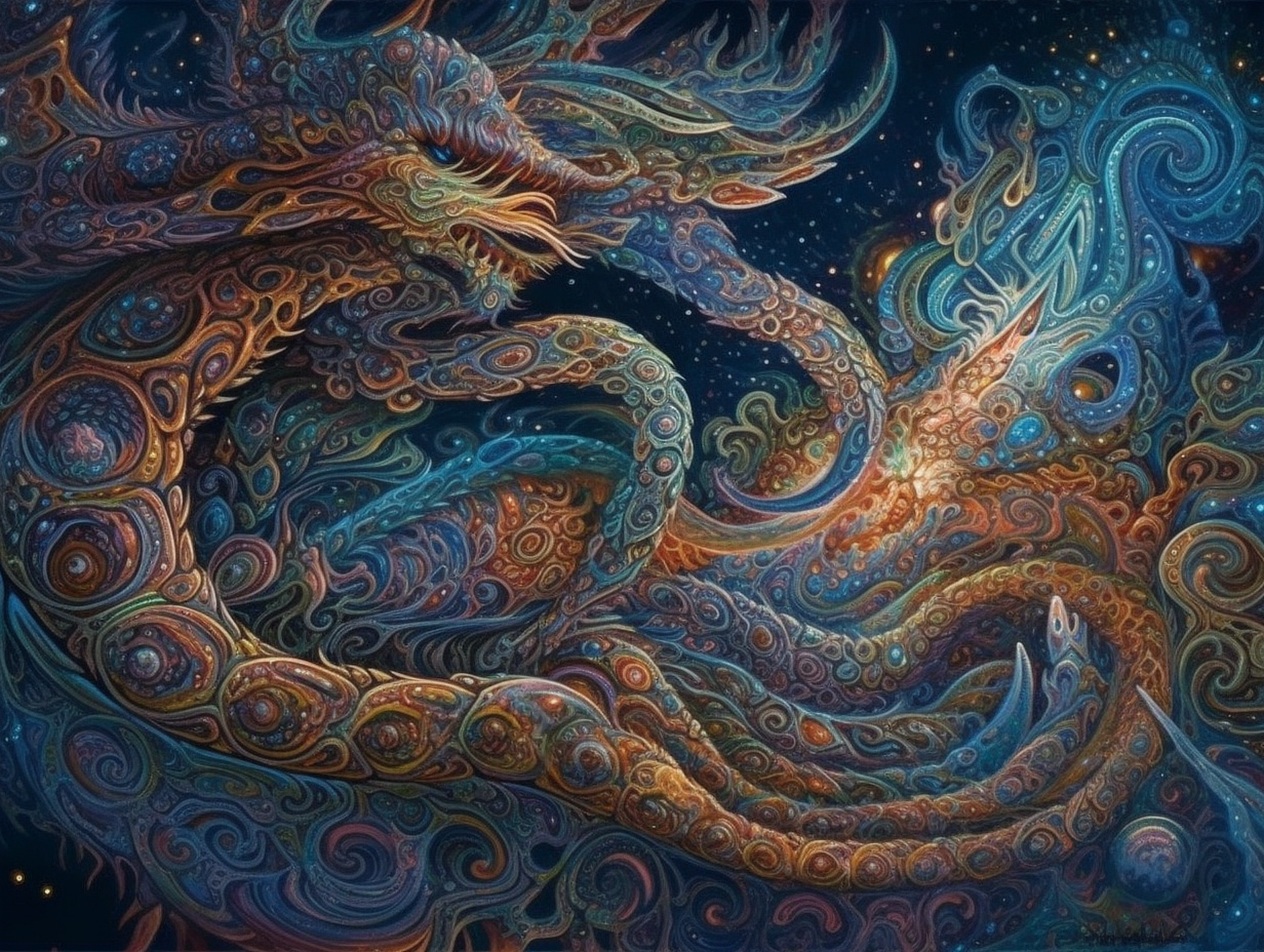 a colorful artwork of a dragon