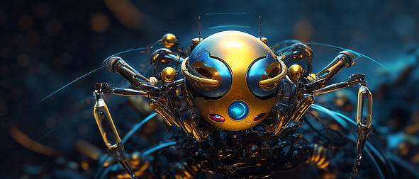 a yellow and blue robot