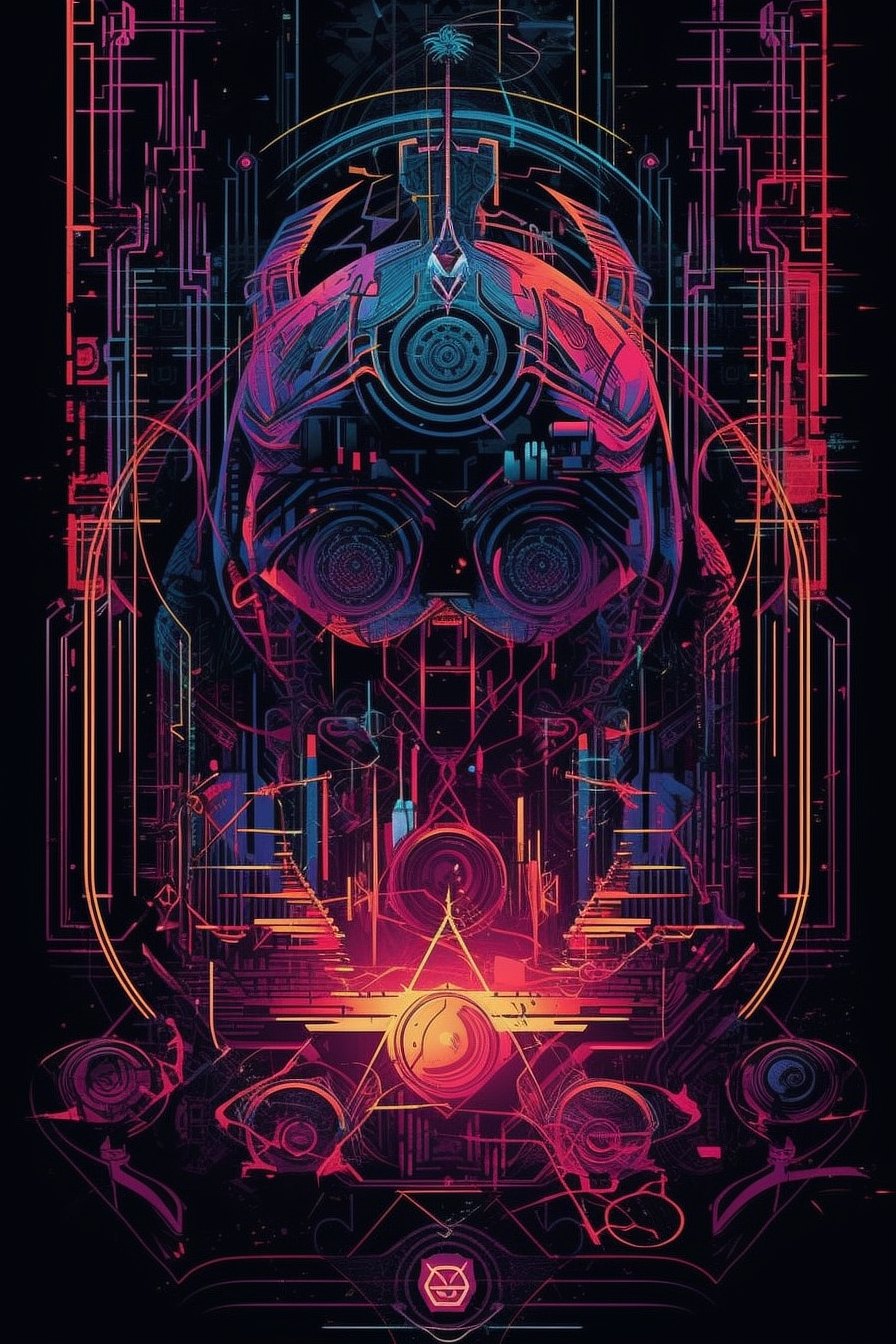 a colorful artwork of a robot