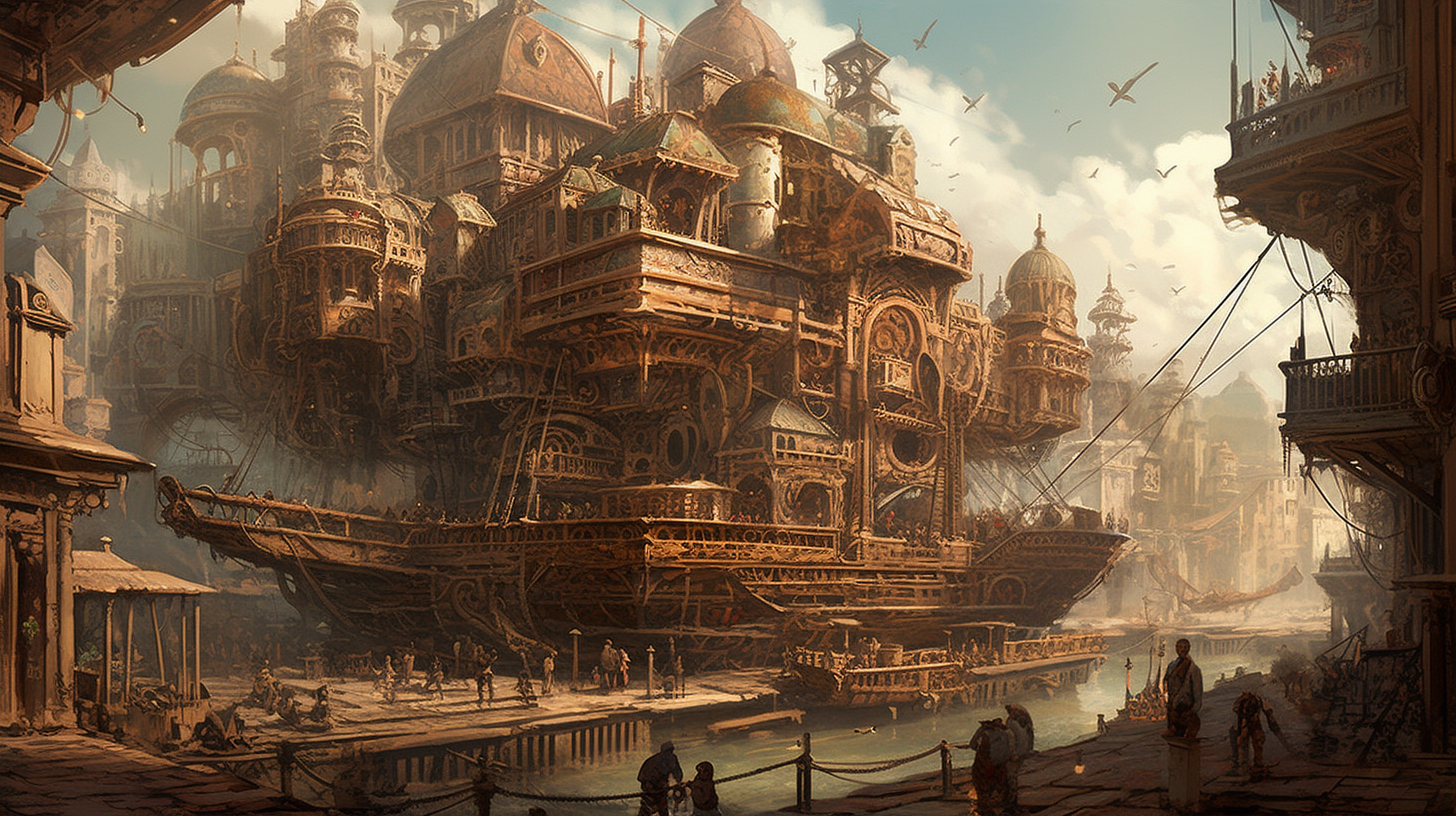 a large building with many towers and domes