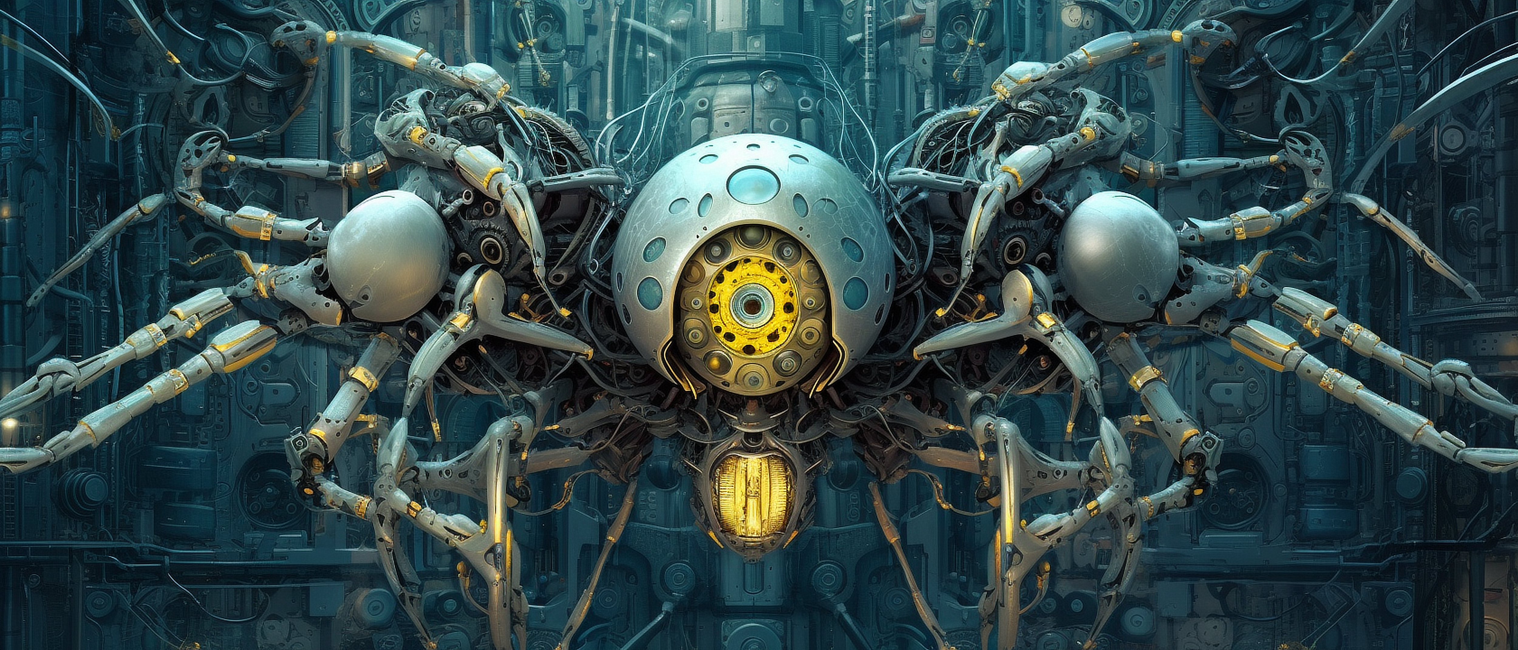 a robot spider with many legs and large legs