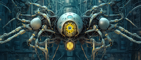 a robot spider with many legs and large legs