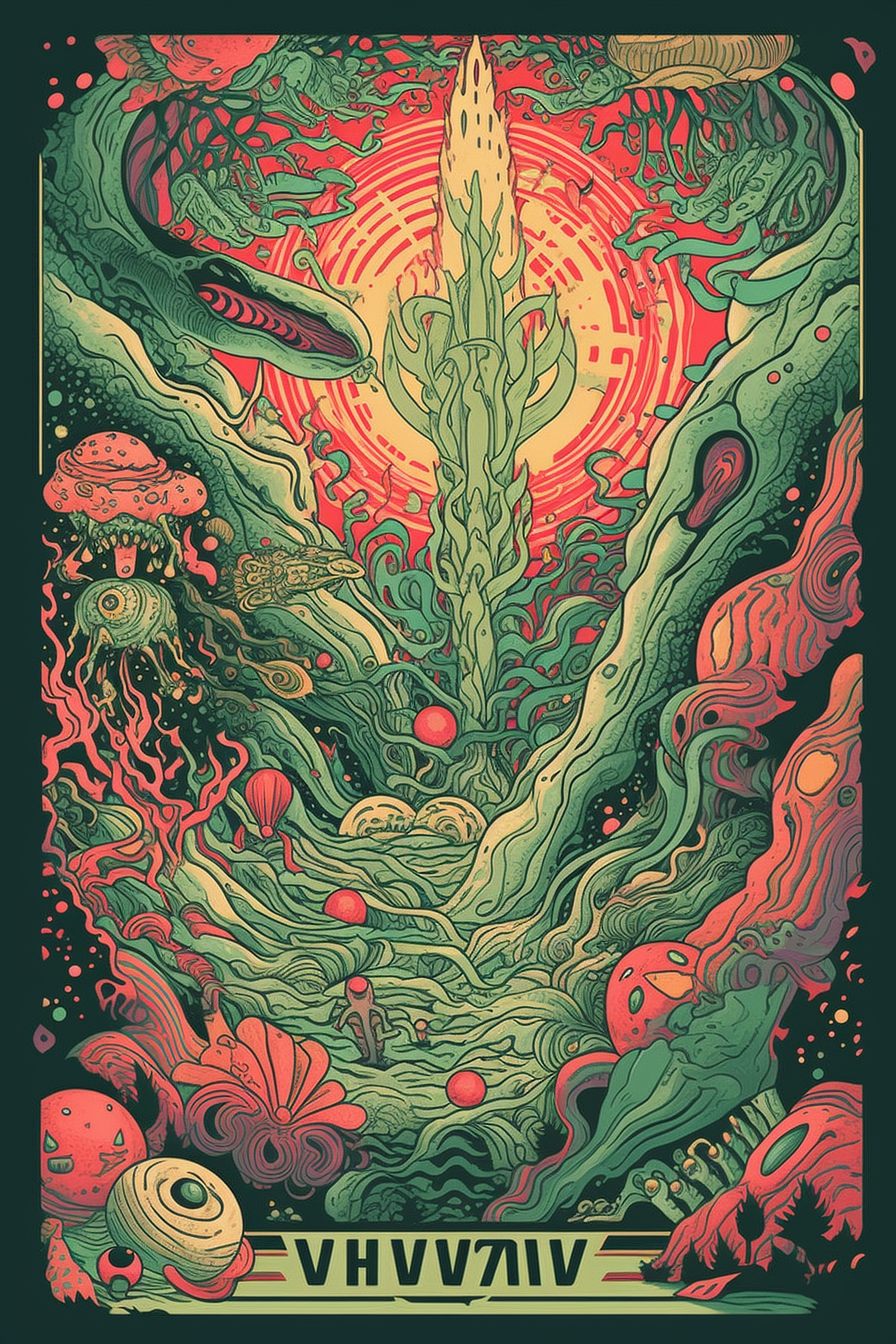 a colorful art of a tree