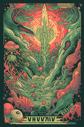 a colorful art of a tree