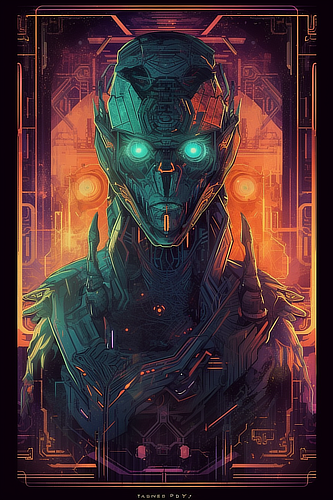 a poster of a robot