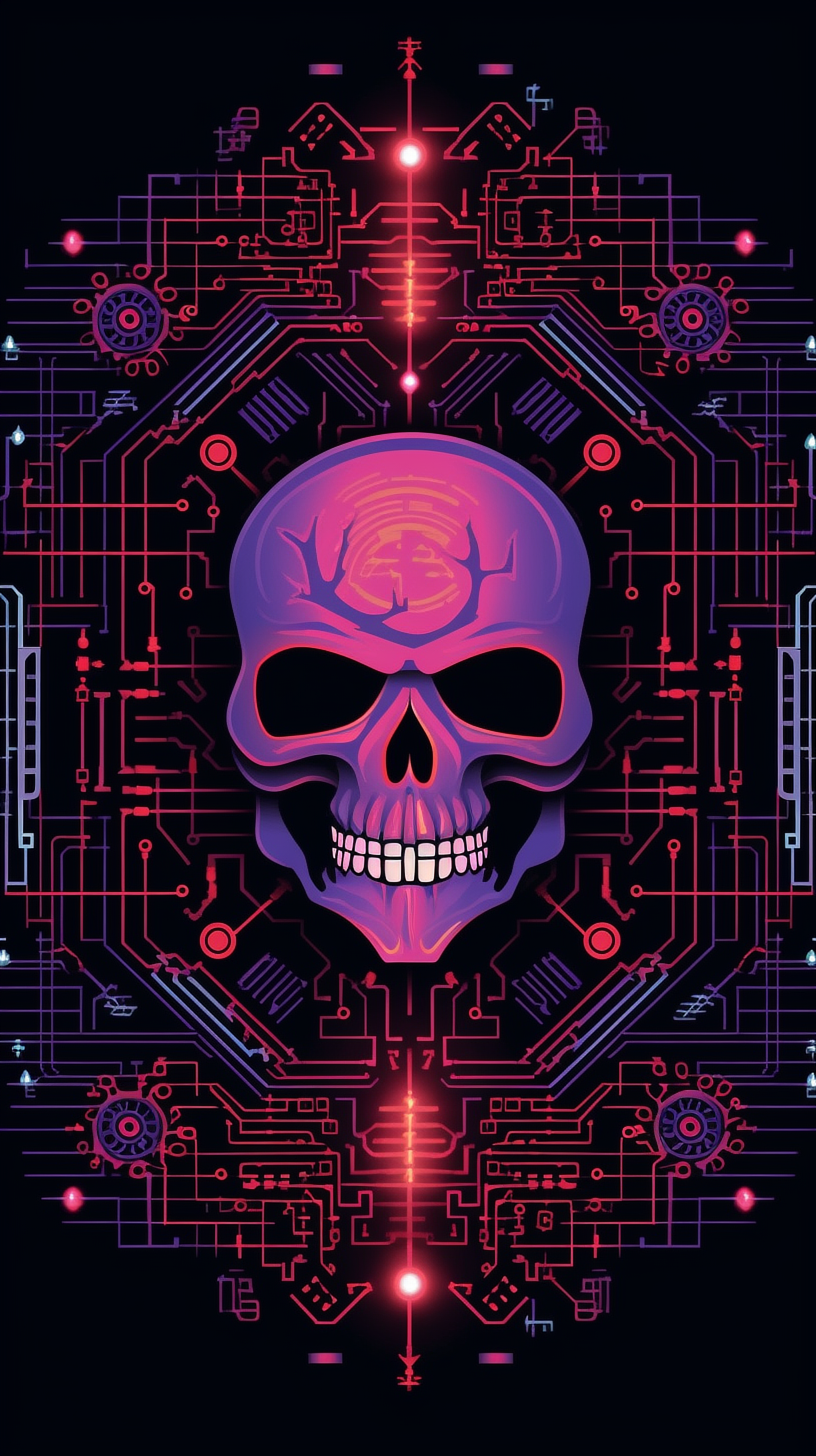 a purple skull with a purple background