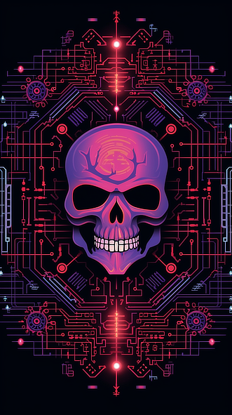 a purple skull with a purple background