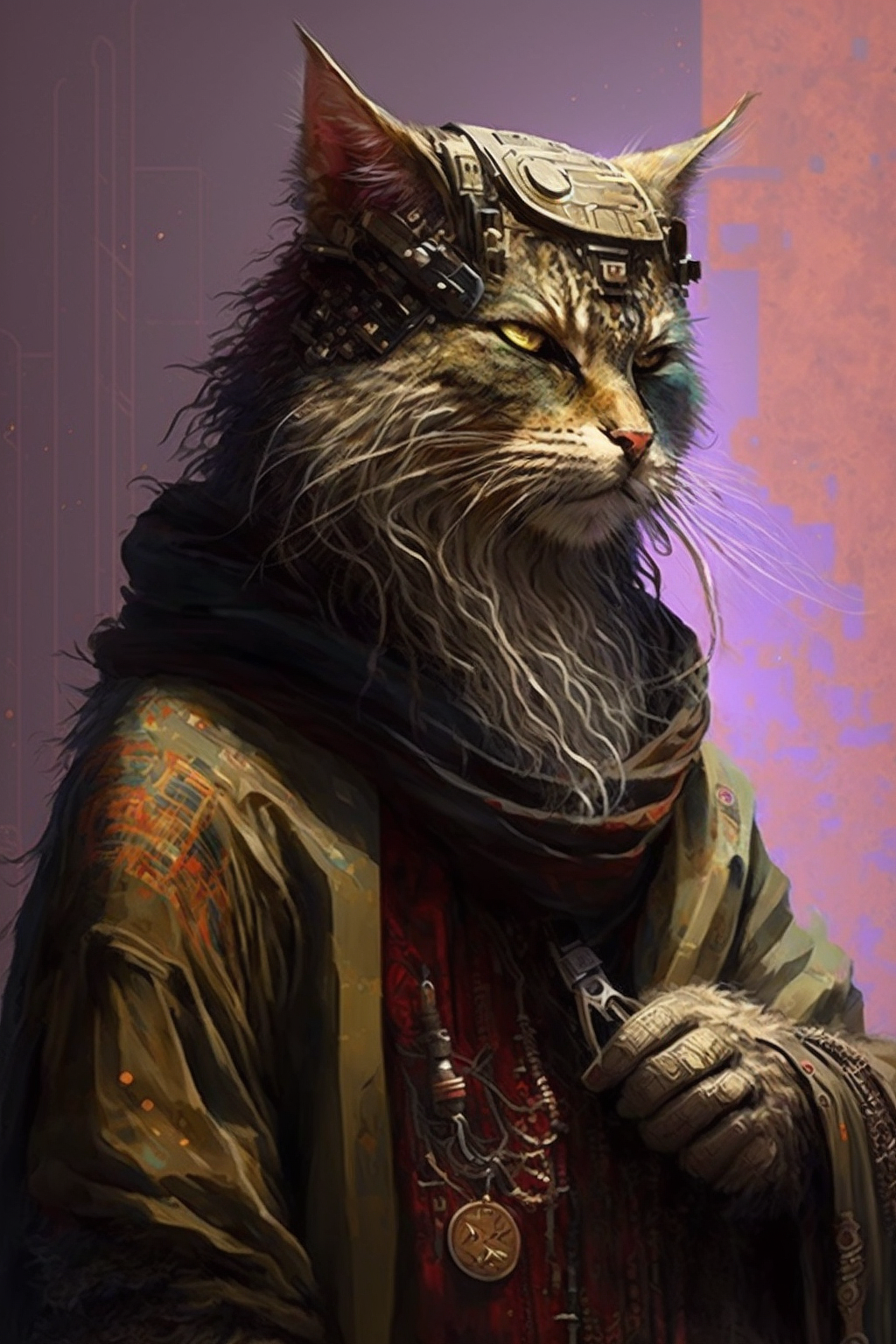 a cat with a cat head